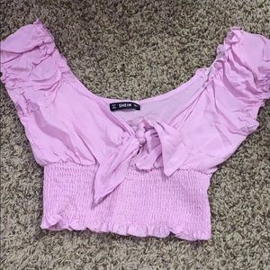 Lilac Cap Sleeve crop top